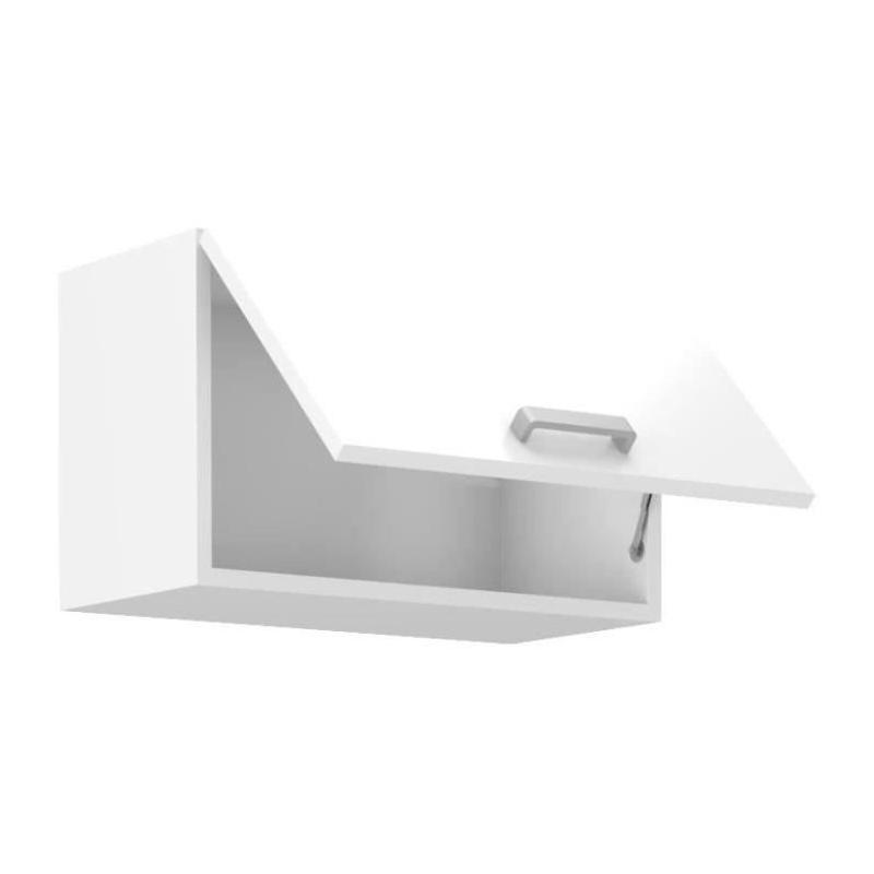 ATLAS Meuble hotte blanc pour cuisine - L60 x P31 x H72 cm