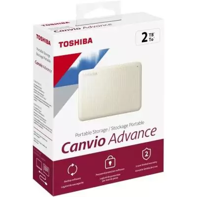 Disque dur externe Toshiba Canvio Advance 2 To Blanc - Sécurité et sauvegarde inclus