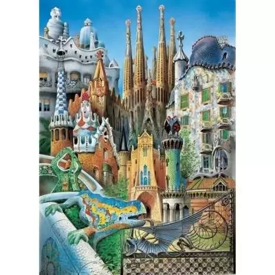 Puzzle 1000 pièces COLLAGE GAUDI - EDUCA - Architecture Espagne