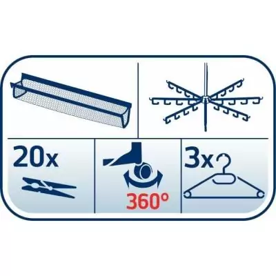 Étendoir Tour LEIFHEIT 81464 Séchoir 45m TOWER 450 Deluxe blanc & bleu Étendoir Tour LEIFHEIT 81464 Séchoir 45m TOWER 450 Deluxe blanc & bleu