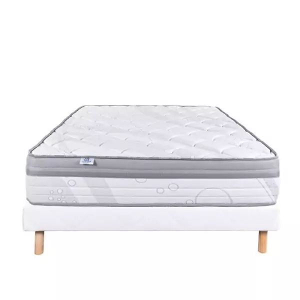 LUXURY LITERIE - Ensemble matelas + sommier - VISCOPLUS - 160 x 200 cm - Tapissier - Ferme - Face été/hiver