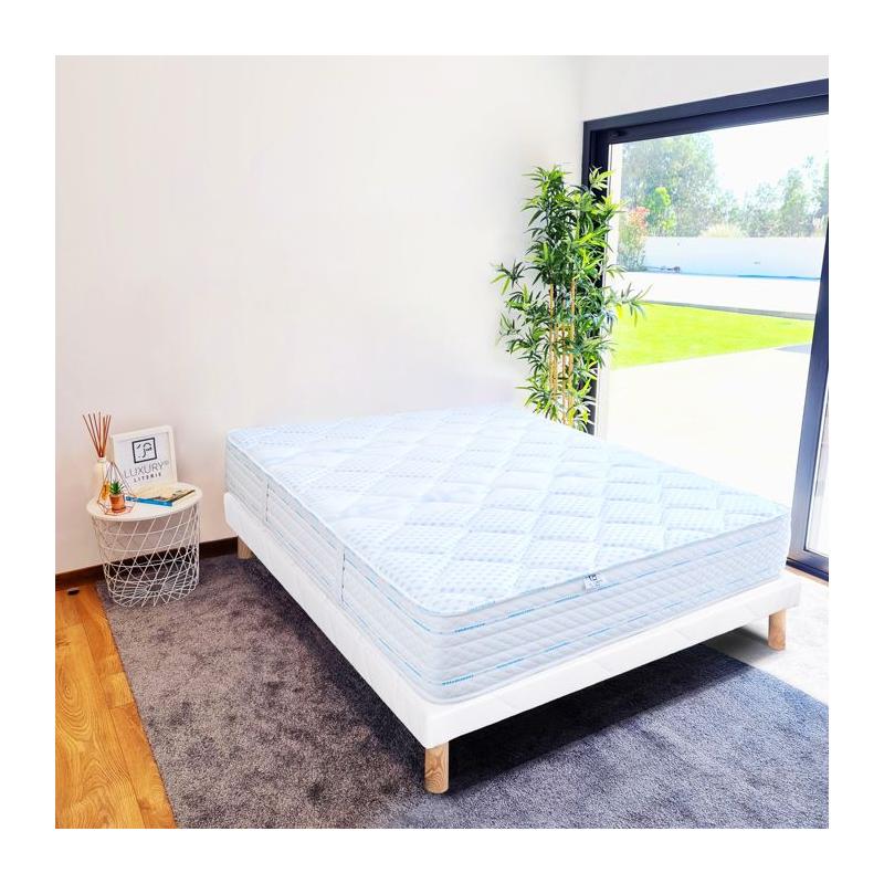 Ensemble matelas + sommier de luxe - THERMOTEC - 140x190 cm