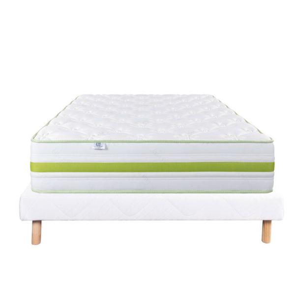 LUXURY LITERIE - Ensemble matelas + sommier - ReVERIE - 140 x 190 cm - Tapissier - Ferme - Face été/hiver
