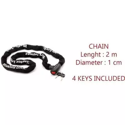 Chaîne Antivol Moto MASTER LOCK - 2 m - Idéale pour Motos et Scooters