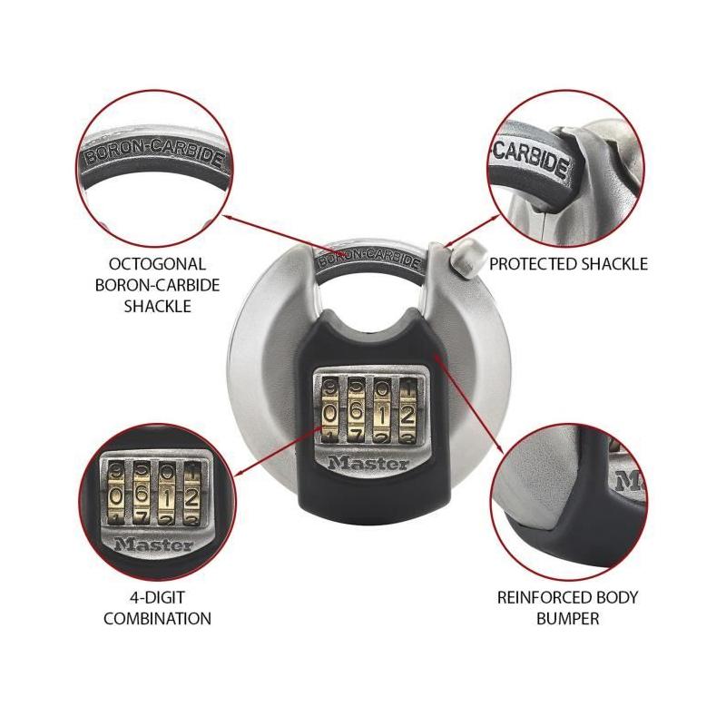 Cadenas Disque Excell 70mm en Acier Inoxydable - Master Lock M40EURDNUM