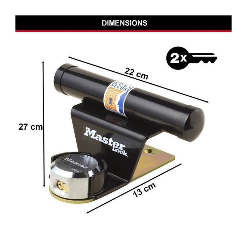 Antivol pour porte de garage basculante - MASTER LOCK - Barre de sécurité renforcée