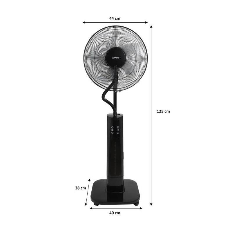 Ventilateur brumisateur sur pied 2 en 1 - Ø44 cm - 70 W - Télécommande