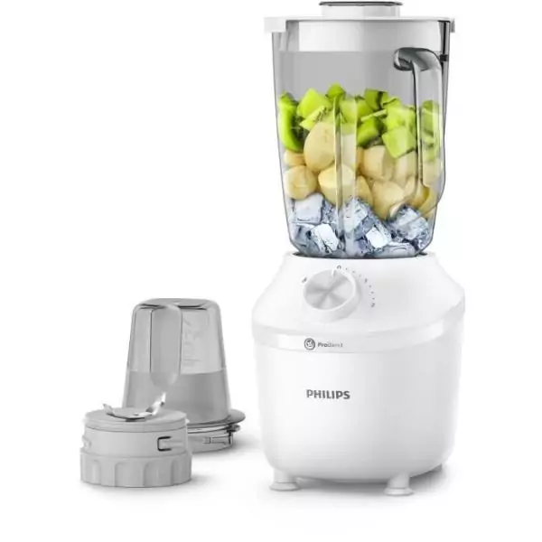 Blender mixeur - PHILIPS - HR2291/20 - Série 3000 avec hachoir - 600W - 2L - Blanc