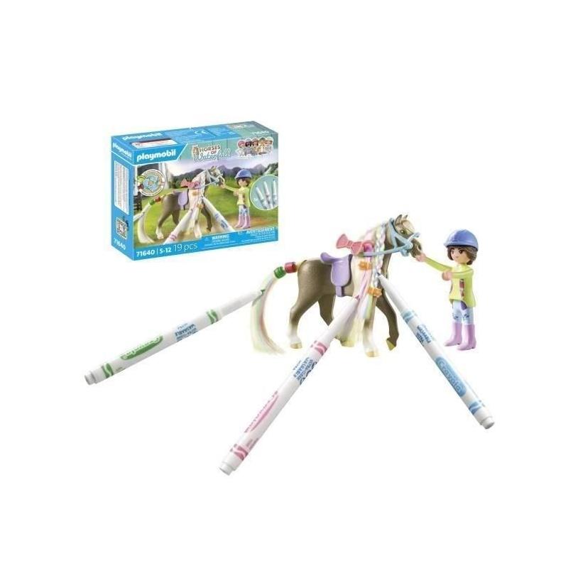 Colorie et joue avec le Cavalière et son cheval de la cascade PLAYMOBIL 71640!