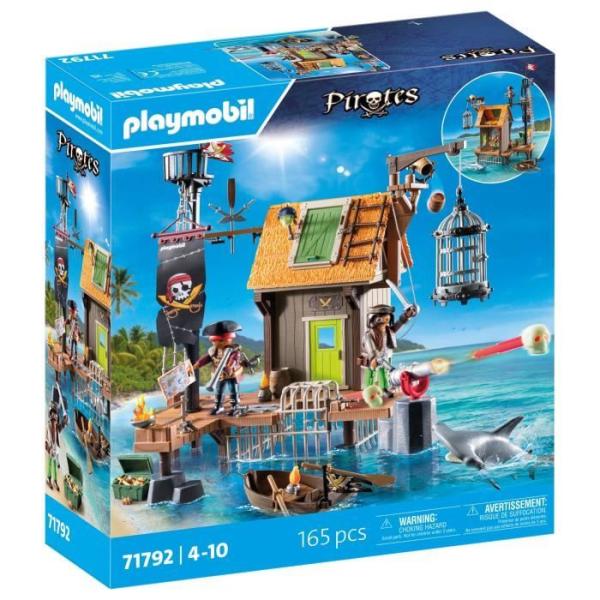 PLAYMOBIL 71792 Port de pirates avec repaire, prisons et canon, 165 pieces, Les Pirates, des 4 ans
