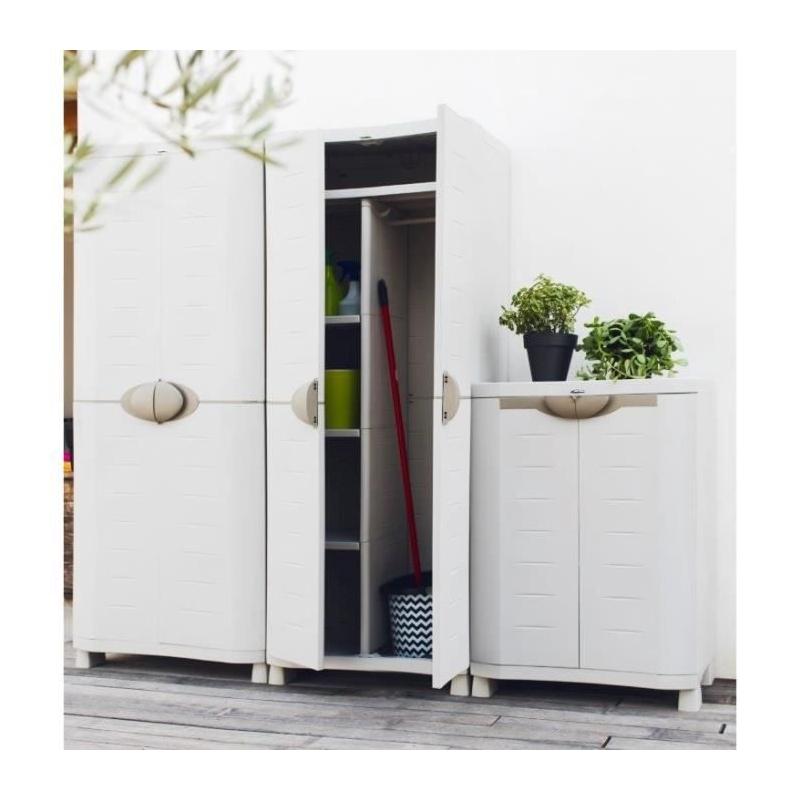 Armoire basse de rangement en résine PLASTIKEN - Compacte et pratique