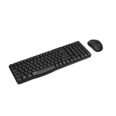 Ensemble clavier souris sans fil Rapoo X1800S, idéal avec pavé numérique, tout en noir. Dimensions compactes et pratiques pour u