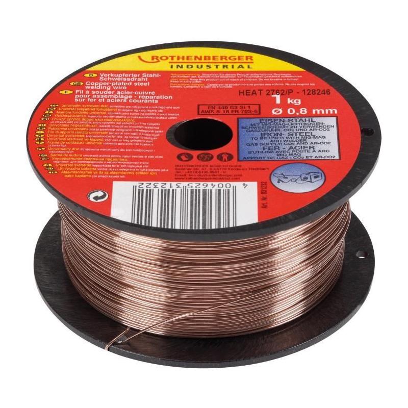 Fil à souder Rothenberger Ø0,8mm - 1kg - Acier et cuivre