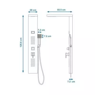 Colonne de douche Hydromassante TORQUAY - Finition noire