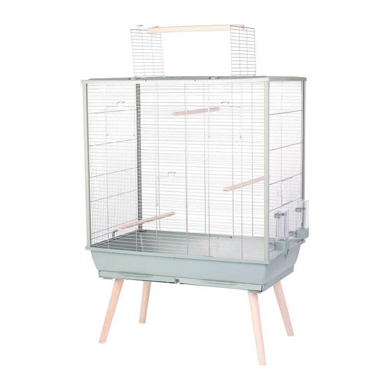 Cage surélevée pour oiseau Zolux - Vert - Spacieuse et design