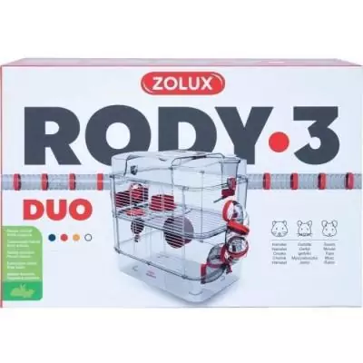 Cage Rody3 duo pour petits rongeurs - Grenadine - L 41 x l 27 x H 40,5 cm Cage Rody3 duo pour petits rongeurs - Grenadine - L 41 x l 27 x H 40,5 cm