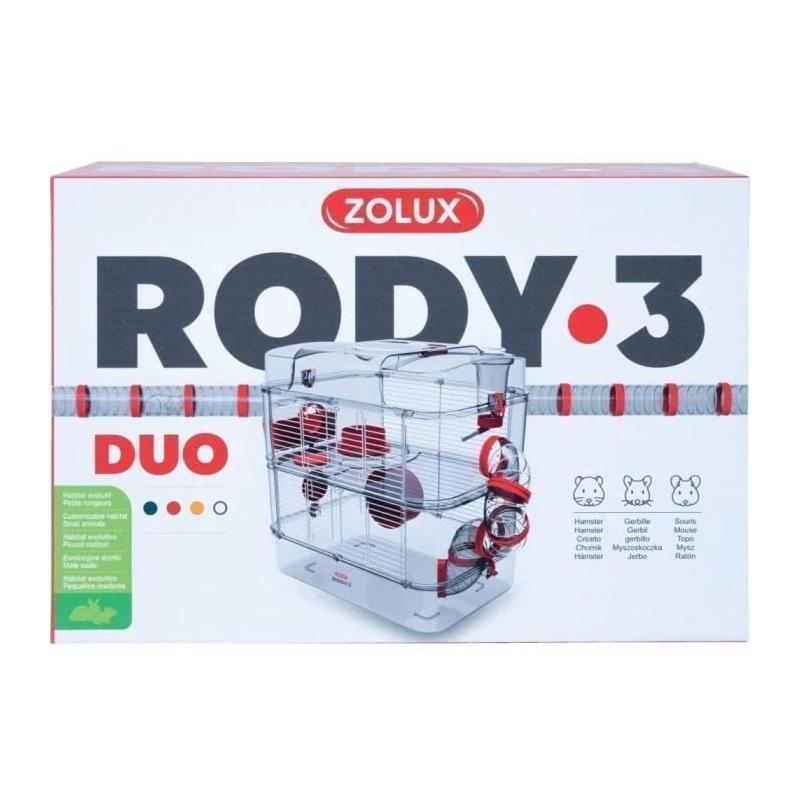 Cage Rody3 duo pour petits rongeurs - Grenadine - L 41 x l 27 x H 40,5 cm