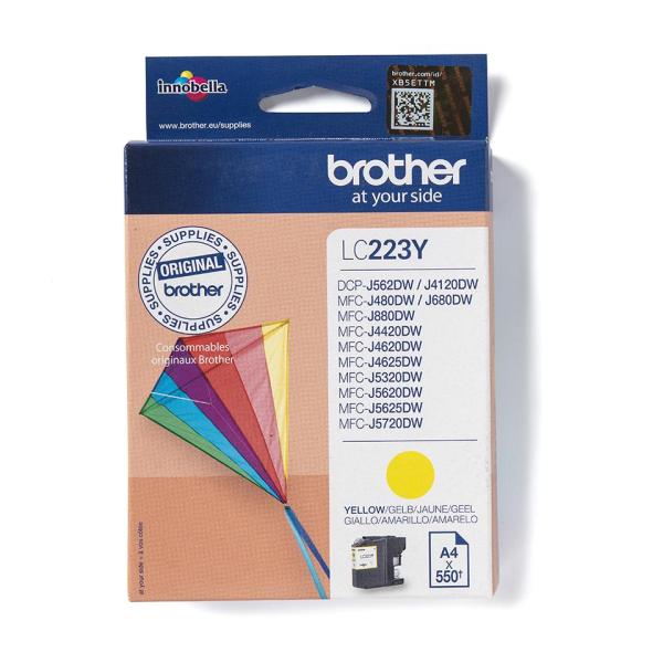 Cartouche d'encre jaune Brother LC223Y pour DCP-J4120DW, MFC-J4420DW, MFC-J5320DW, MFC-J4620DW, MFC-J5620DW, MFC-J5720DW