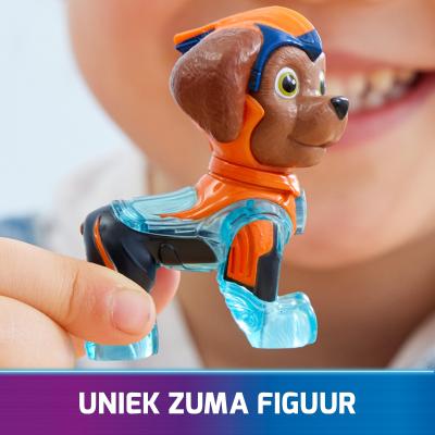 PAW Patrol - Pat Patrouille - Véhicule + Figurine Zuma du Film - Voiture Figurine À Collectionner - Sons Lumières - Pat
