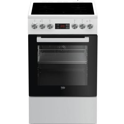 Beko FSE57302GWC Cuisinière Electrique Plaque avec zone à induction Noir, Blanc