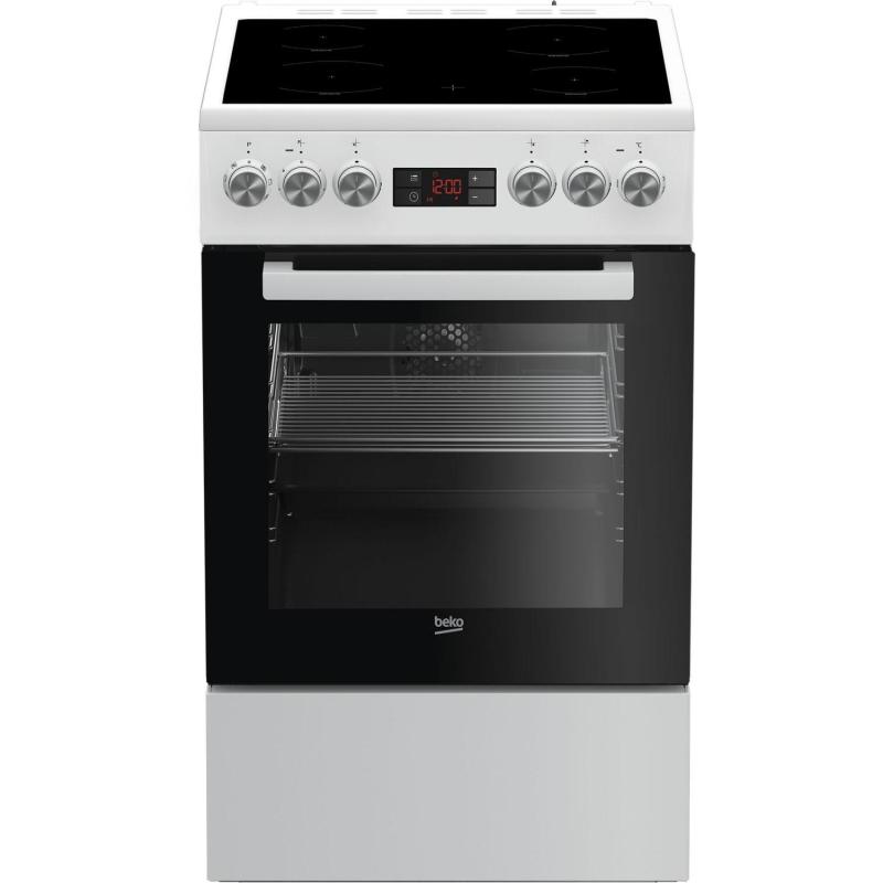 Beko FSE57302GWC Cuisinière Electrique Plaque avec zone à induction Noir, Blanc