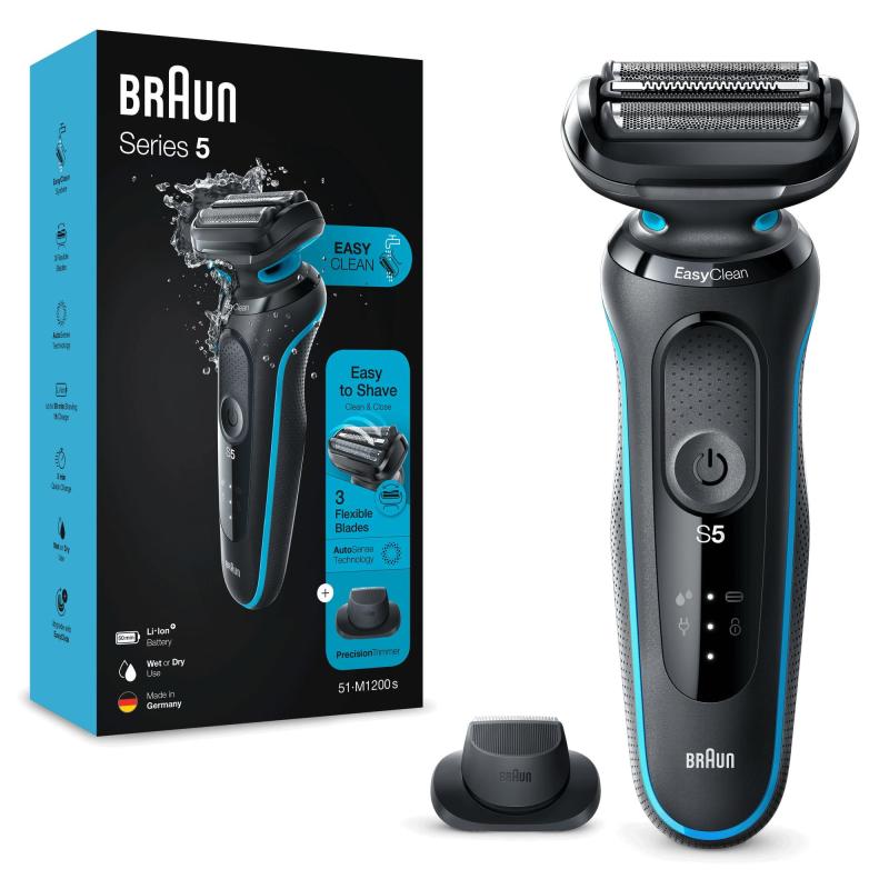 Braun Series 5 51-M1200s rasoir pour homme Rasoir à grille Tondeuse Noir, Bleu