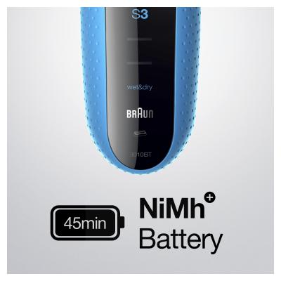 Braun Series 3 Shave&Style 3010BT Rasoir à grille Tondeuse Noir, Bleu