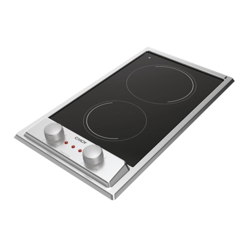 Candy CH32XK Plaque de cuisson Timeless Vitrocéramique, 2 zones, Noir, Vetroceramic