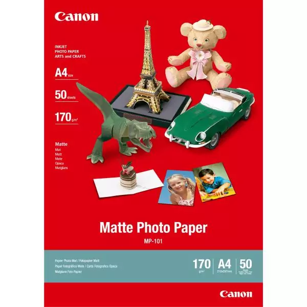 Papier photo mat CANON MP-101 170g/m2 - Format A4 - 50 feuilles