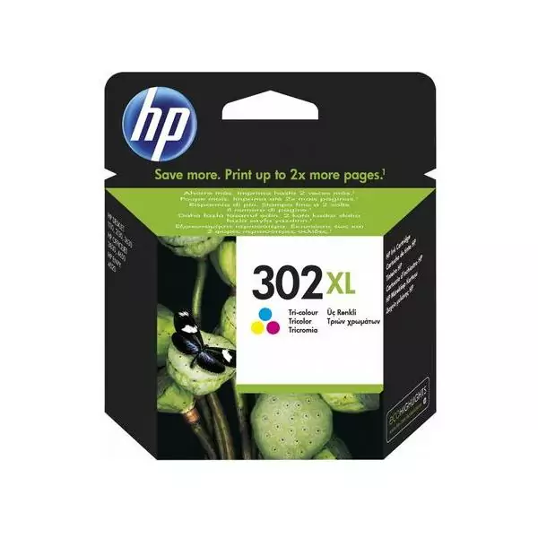 HP 302XL Cartouche d'encre trois couleurs grande capacité authentique (F6U67AE) pour HP DeskJet 2130/3630 et HP OfficeJet 3830