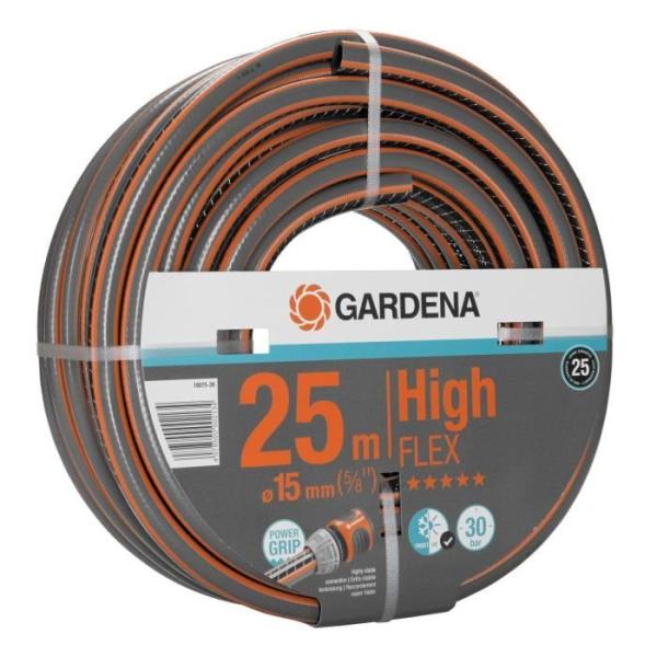 GARDENA Tuyau d'arrosage Comfort HighFlex – Longueur 25m – Ø15mm – Anti noeud et indéformable – Garantie 25 ans (18075