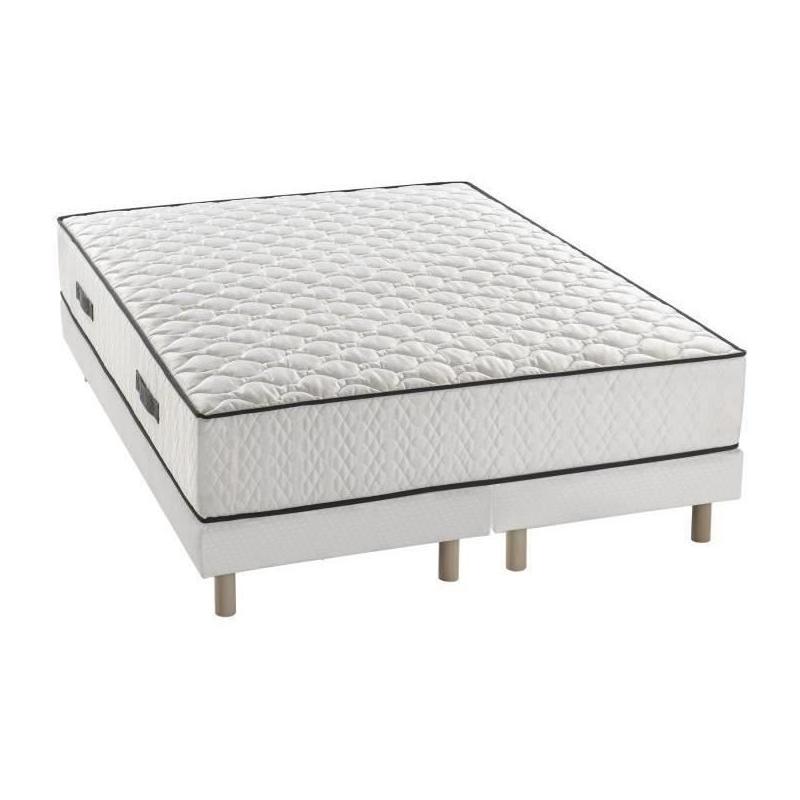 Ensemble matelas + sommiers 2 x 90 x 200cm - Ressorts ensachés - Confort 7 zones - Équilibré
