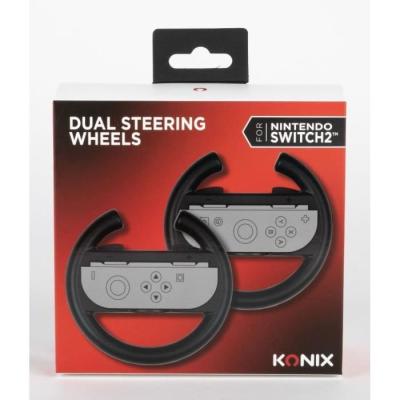 Paire de volants KONIX pour Joy-Con Nintendo Switch 2 - Noir