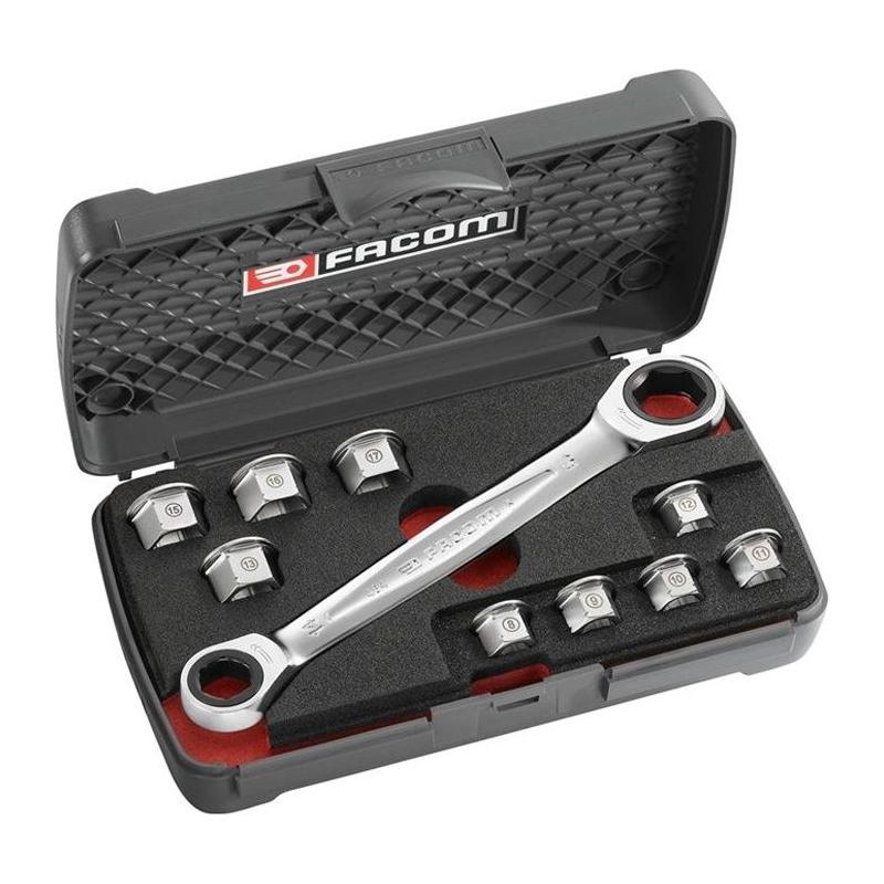 Coffret clés polygonales à cliquets 11 en 1 FACOM - 464.J1APB