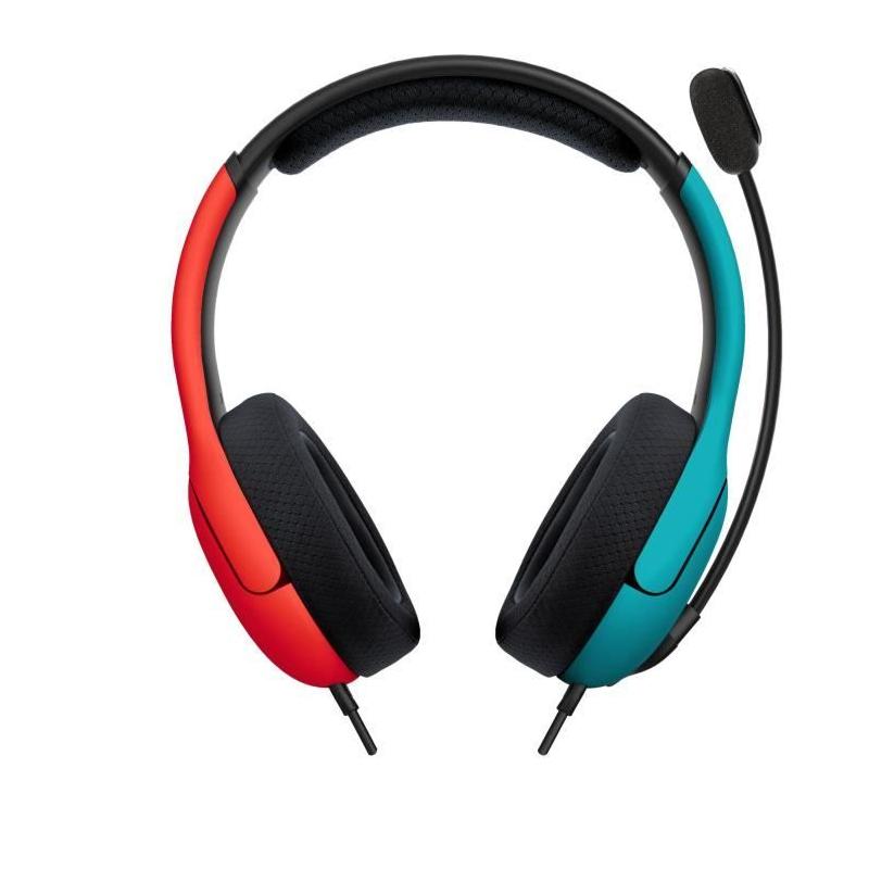 Casque gaming filaire PDP Airlite Nintendo Switch - Bleu néon et rouge
