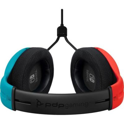 Casque gaming filaire PDP Airlite Nintendo Switch - Bleu néon et rouge