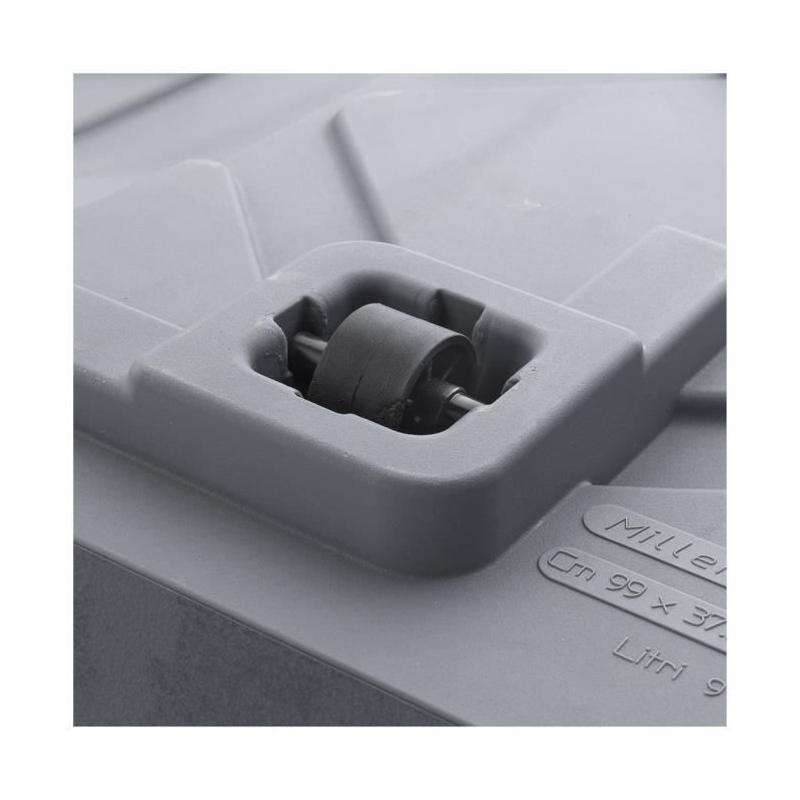 Pot de fleur Cube DEROMA - Millennium R - Ashgrey - Avec réserve d'eau - Roulettes 49 cm
