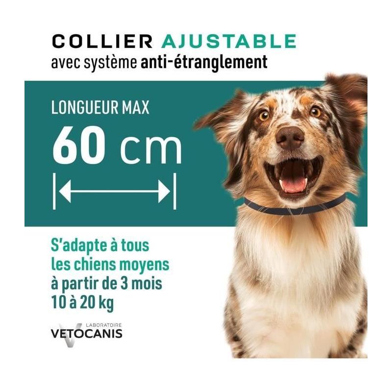 Collier répulsif puces tiques et moustiques pour chien - Lot de 2