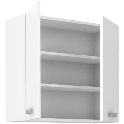 Meuble haut 2 portes battantes ATLAS - Blanc - L80 x P31 x H72