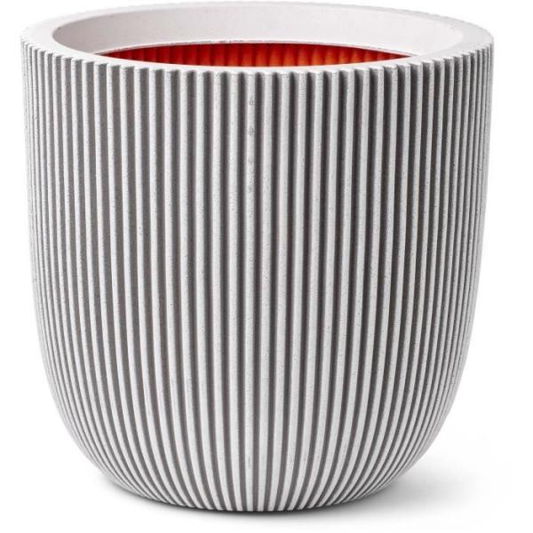 Pot de fleur - CAPI EUROPE - GROOVE NL - 35 x 34 cm - Ivoire - Résistant aux intempéries