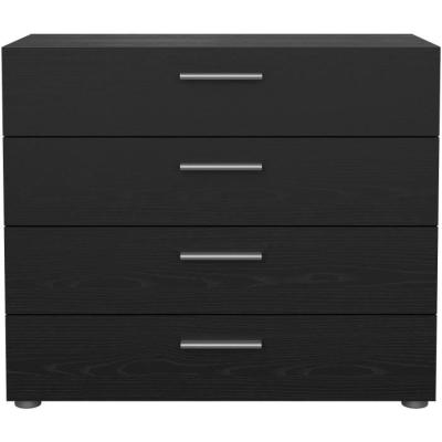 Commode PEPE 4 tiroirs Noir Frêne - Organisation élégante