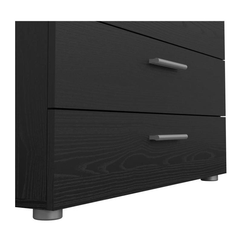 Commode PEPE 4 tiroirs Noir Frêne - Organisation élégante