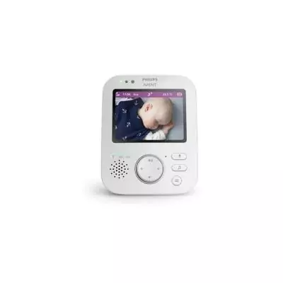 Babyphone Vidéo 300m - Écran 3,5' couleur zoom x2 - Berceuses - Veilleuse - Température