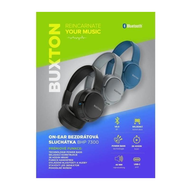 Casque sans fil Buxton BHP 7300 GRIS - Son immersif