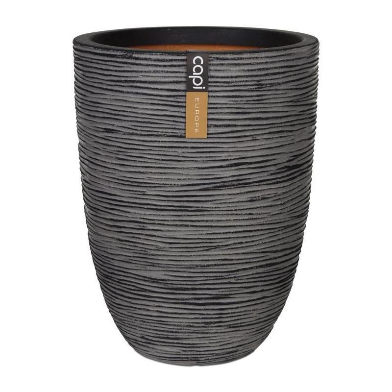 Jardinière Capi Pot à fleurs Nature Rib anthracite 36x47 cm