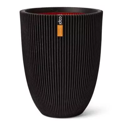 Cache-pot Capi Vase élégant Groove 46x58 cm Noir 445497