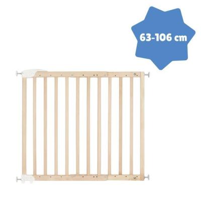 Barrière de Sécurité Déco Pop : Extensible 63-106cm, Bois Naturel