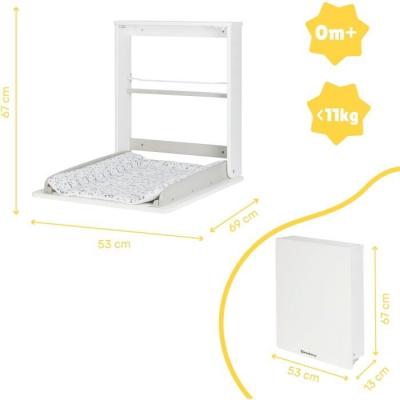 Table à langer murale Badabulle Plouf - Compacte et pliable