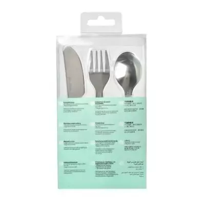 Set de 3 couverts inox airy green: l'essentiel pour les repas !