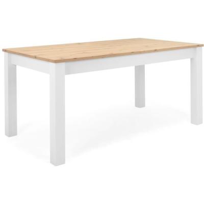 Table à manger extensible BERGEN - Décor chêne artisan et blanc